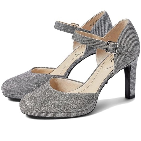 Lifestride Jean Pewter Shimmer High Heels (WIDE) - Picture 1 of 8